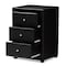 Baxton Studio Tessa Modern Black Faux Leather Upholstered 3-Drawer Nightstand 147-8159 - alternate 7